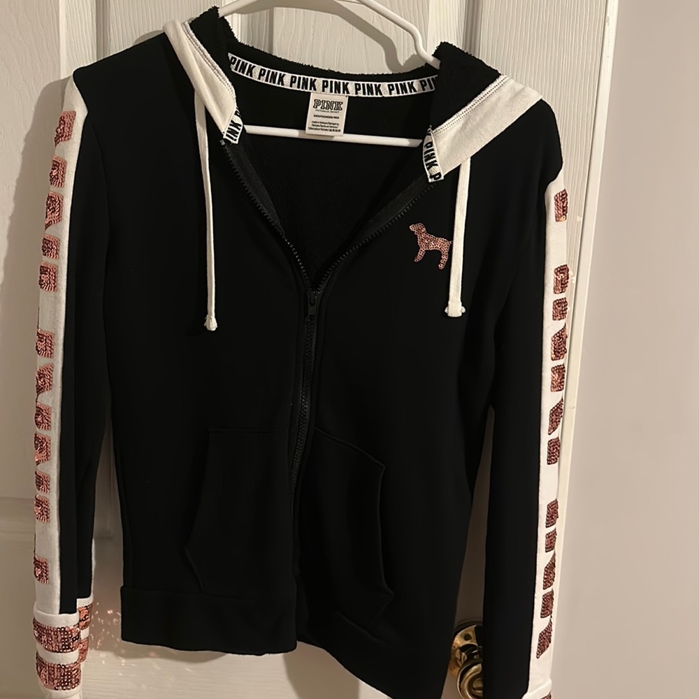 Pink Victoria Secret Zip Up Hoodie